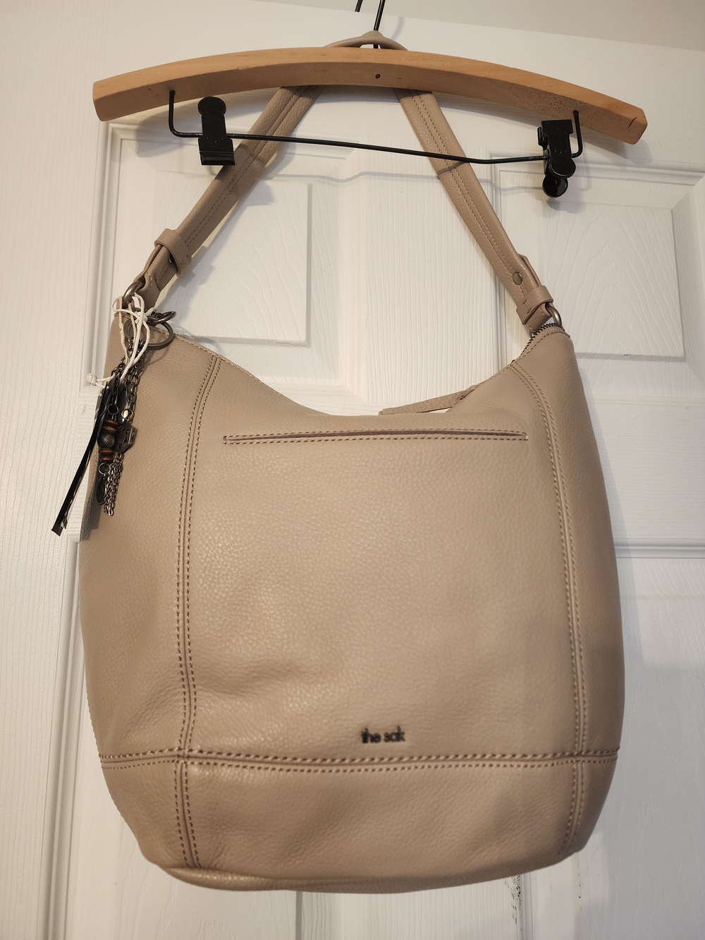 the sak Beige Sand Leather Hobo Shoulder Bag Sequoia